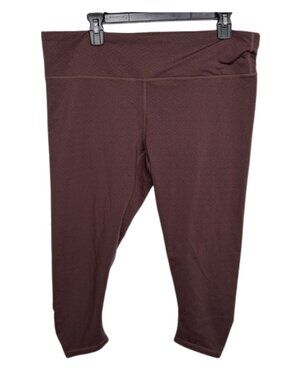 prAna Kimbel Leggings XXL Plus Size Ruched Hem Geometric Jacquard Slate Rose